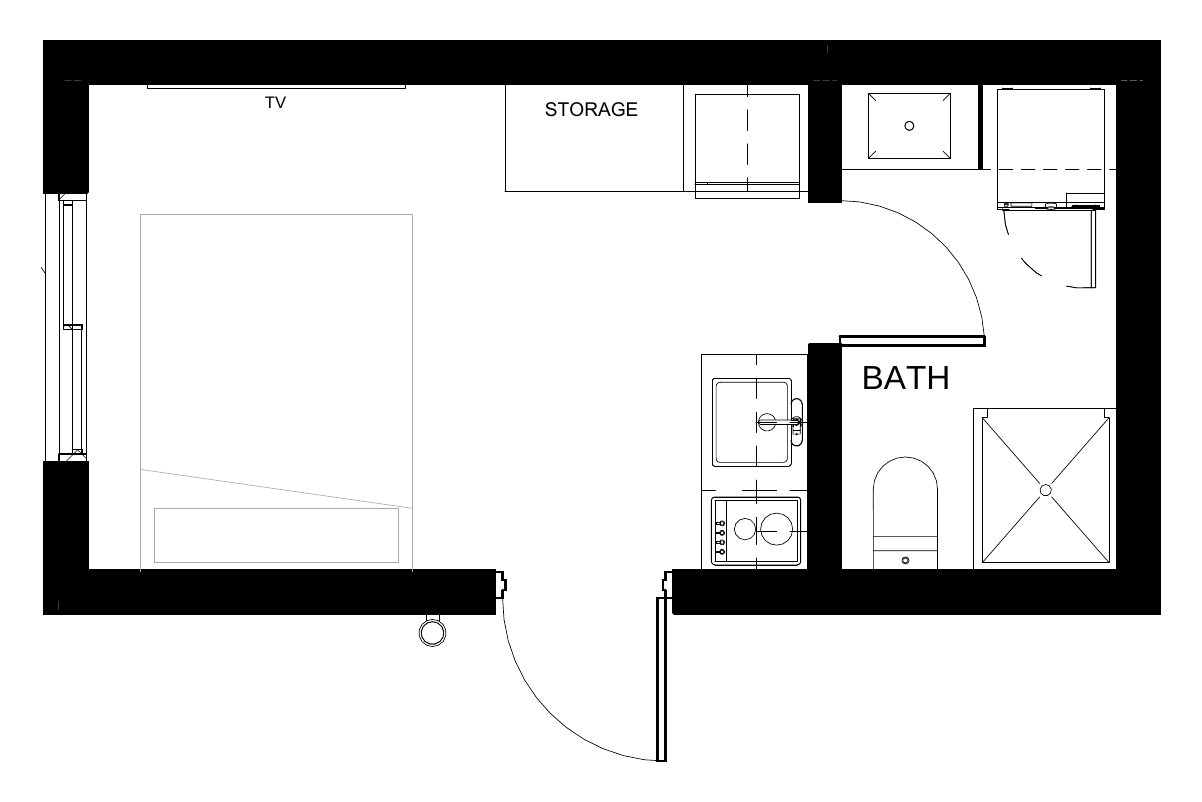 Adrian 200 SQFT architectural floor plan