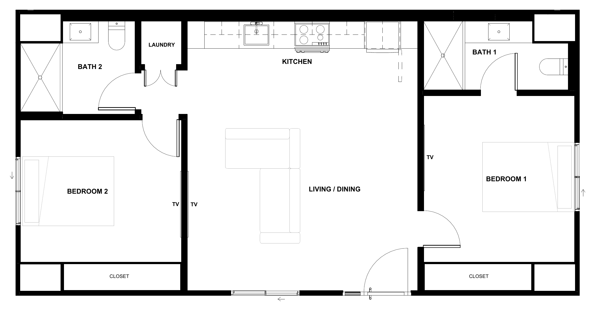 Lavi 800 SQFT architectural floor plan